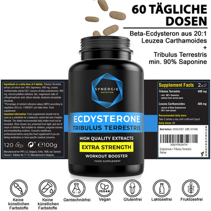 Ecdysteron mit Tribulus | 20:1 Extrakt | 90% Saponine